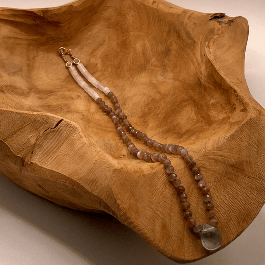 Lille - Collier en pierre de lune, fluorite et aventurine