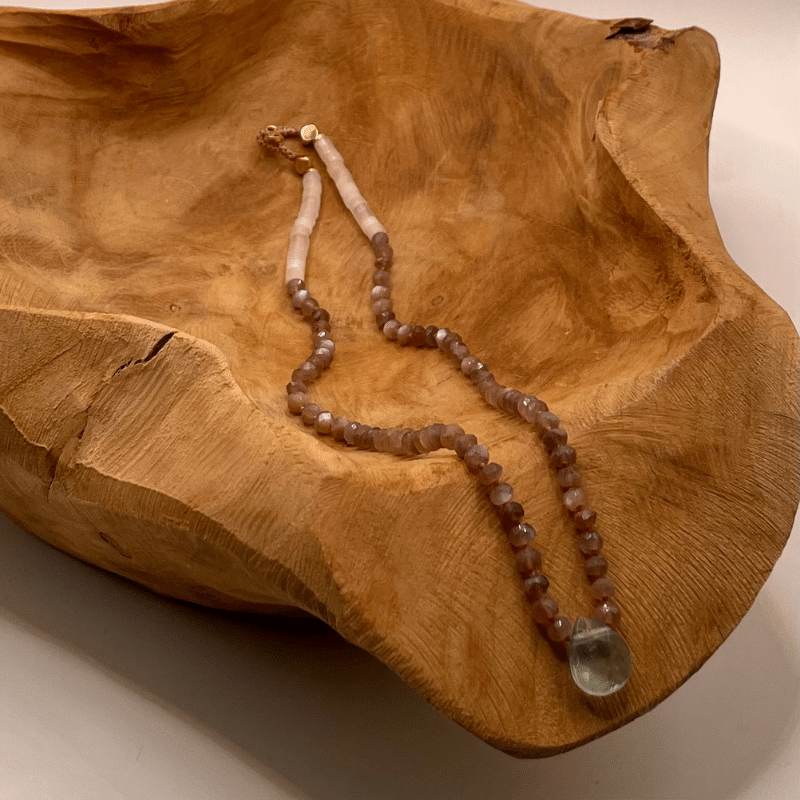 Lille - Collier en pierre de lune, fluorite et aventurine